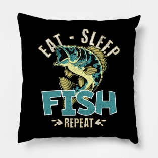 Eat Sleep Fish Repeat Pillow