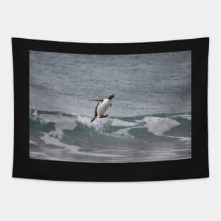 Surfing in gentoo's style Tapestry