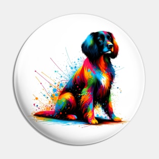 Colorful Boykin Spaniel in Artistic Splash Style Pin