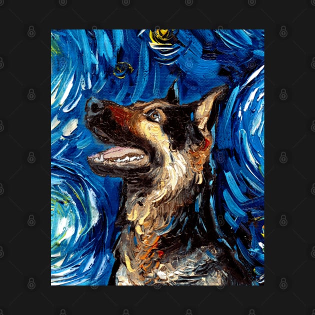 German Shepherd Night (Portrait) by sagittariusgallery