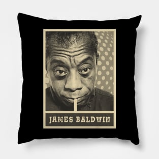 brown cream James Baldwin (63) shirt Pillow