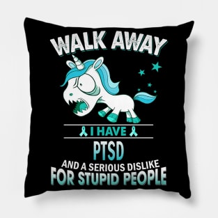 funny ptsd grumpy unicorn warrior Pillow