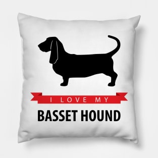 I Love My Basset Hound Pillow