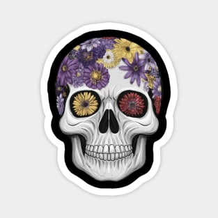 Floral Skull: Beauty and Darkness in Harmony Magnet