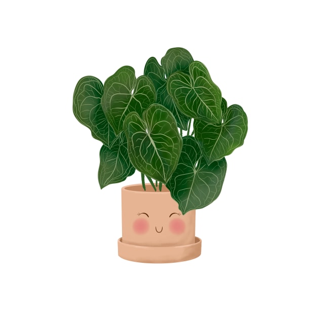 Cute Plant Illustration,  Anthurium Magnificum 4 by gusstvaraonica