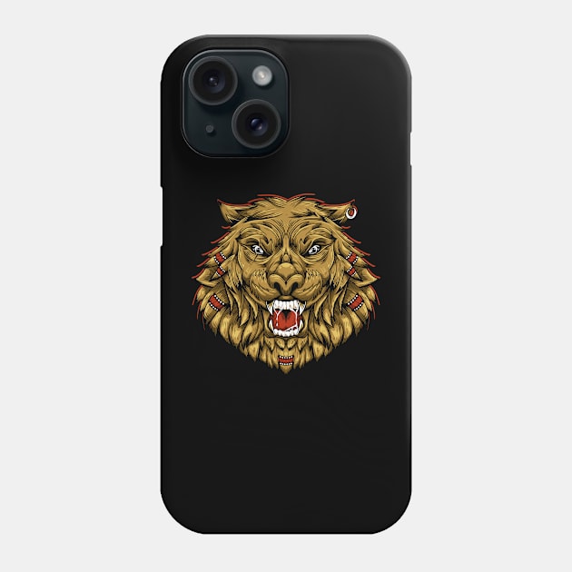 Lion head illustration Phone Case by noorshine