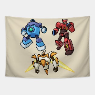 anime pixel robot Tapestry