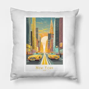Sunset Drive in New York Pillow
