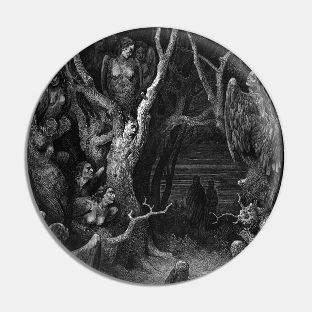 High Resolution Gustave Doré Illustration the Harpies Pin by tiokvadrat