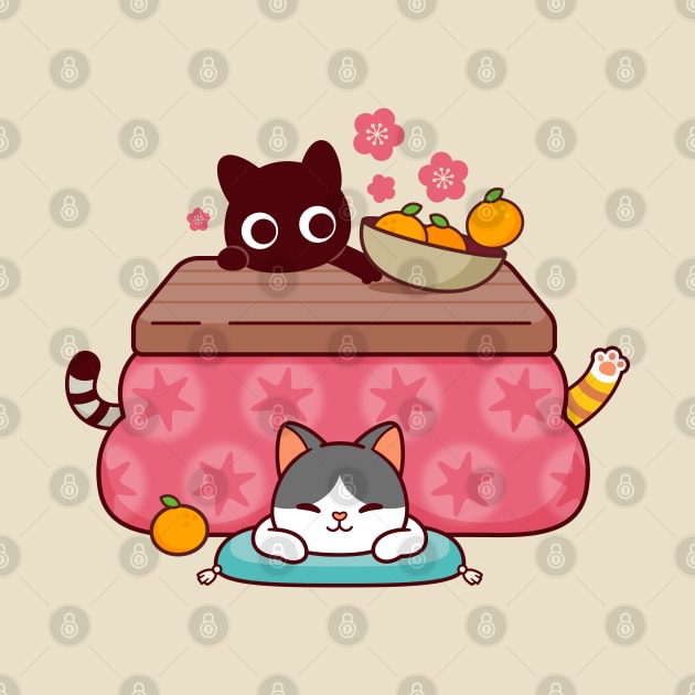 Kotatsu Cats Kawaii by kudasai