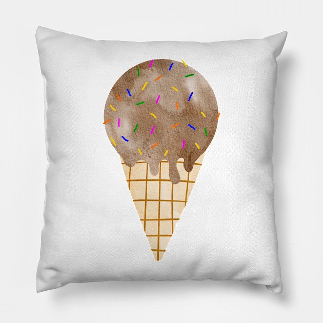 Chocolate ice cream Pillow by MutchiDesign