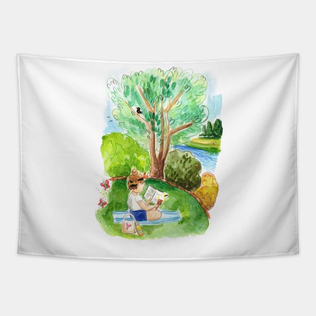 Summer Days Tapestry by Vicky Kuhn Illustration