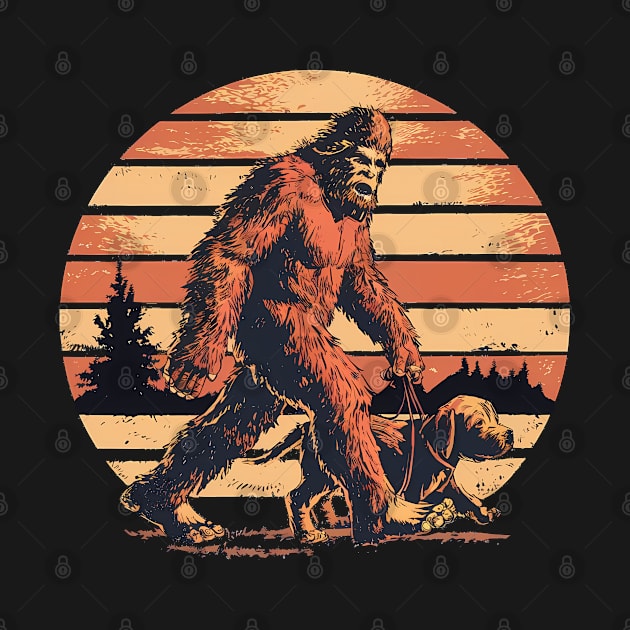 Bigfoot walking a Puppy by AkosDesigns