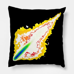 Impact Event | Flaming Inferno Asteroid Yellow Orange Red Pillow