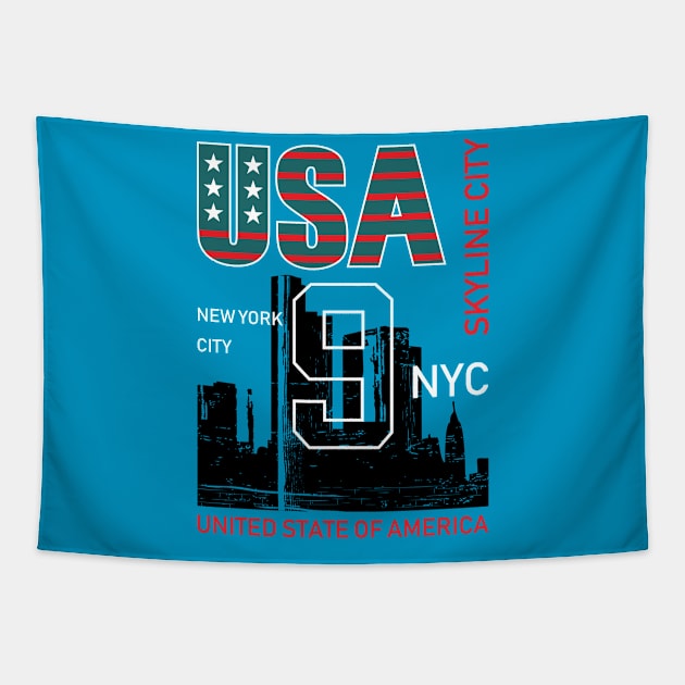 NYC - USA - Skyline city Tapestry by Teefold