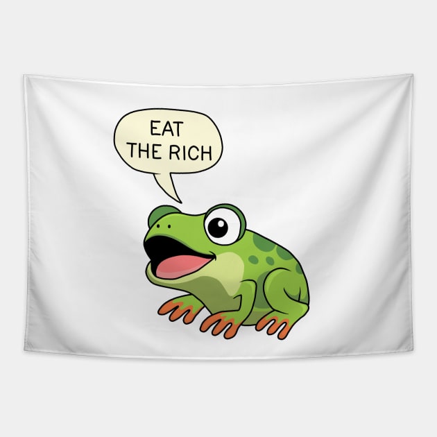 Eat The Rich - Frog Tapestry by valentinahramov