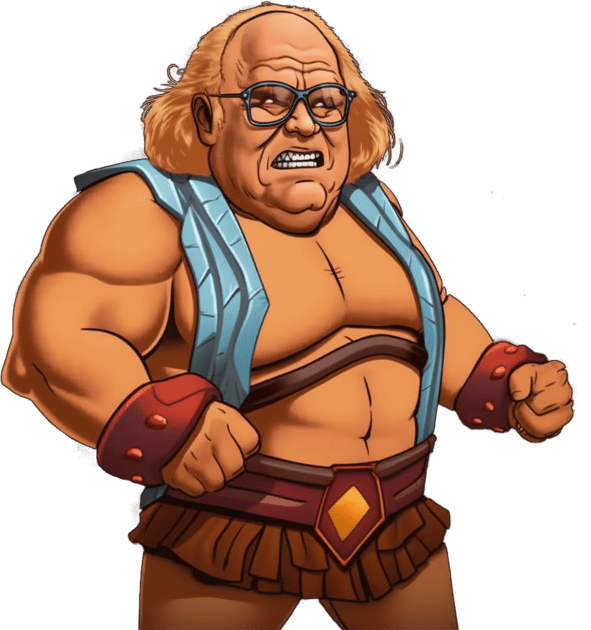 Danny DeVito-He-Man Kids T-Shirt by KOTYA