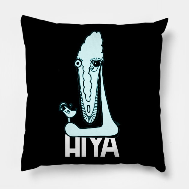 Hiya Pillow by KadyMageInk