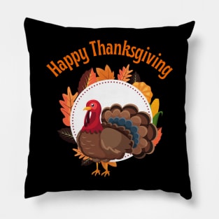 Happy Thanksgiving - retro thanksgiving day Pillow