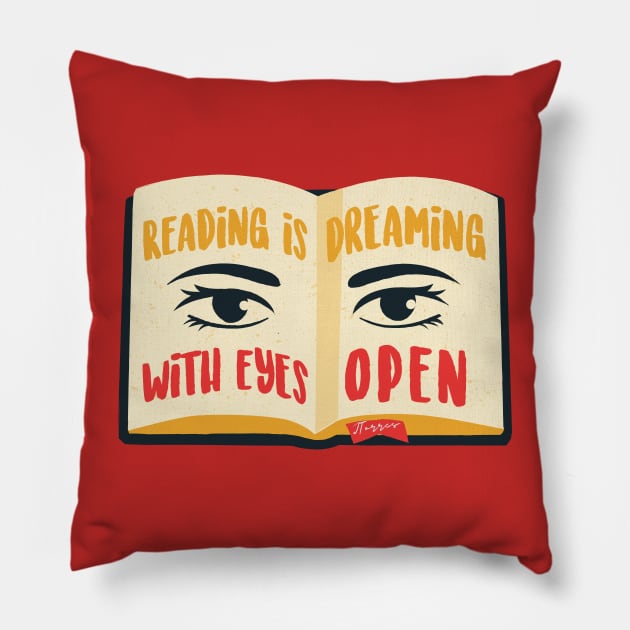 Eyes Open Pillow by LibrosBOOKtique