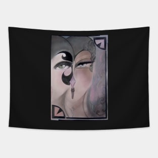 MUTED OP ART DECO FLAPPERS GREY PASTEL TINT Tapestry