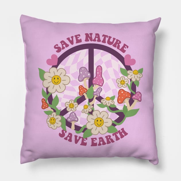 Save Nature Save Earth Pillow by Crisp Decisions