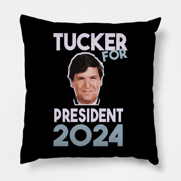 Tucker Carlson For President meme Pillow by Shelter Art Space