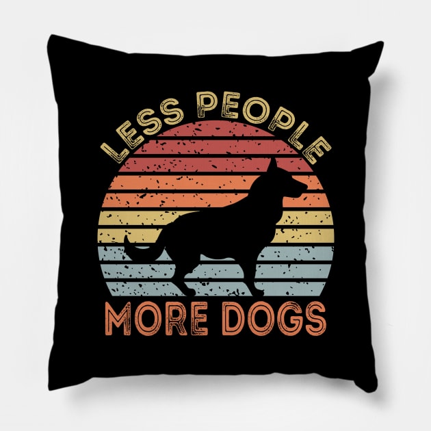 Less People More Dogs Pillow by DragonTees