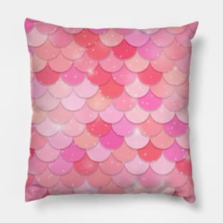 Sparkling Pink Mermaid Scales Pillow