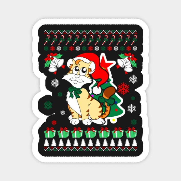 Christmas cat - Ugly Christmas Model Magnet by D3monic