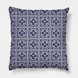 Blue tiles pattern Pillow