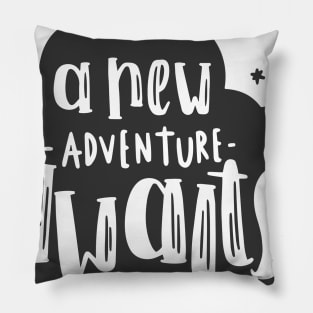 Quote a new adventure awaits Pillow