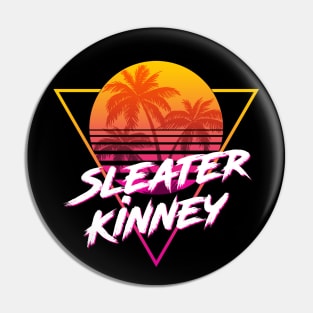 Sleater Kinney - Proud Name Retro 80s Sunset Aesthetic Design Pin