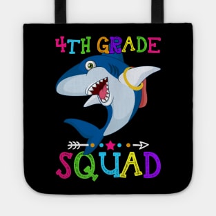 Shark Team 4th Grade Squad Teacher Back To School Tote