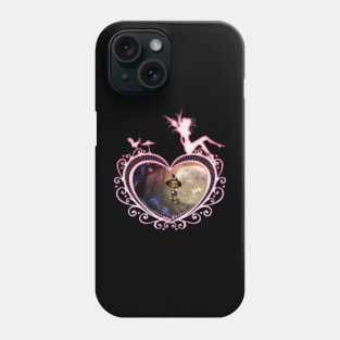 Cute little witch flying with a broom Phone Case