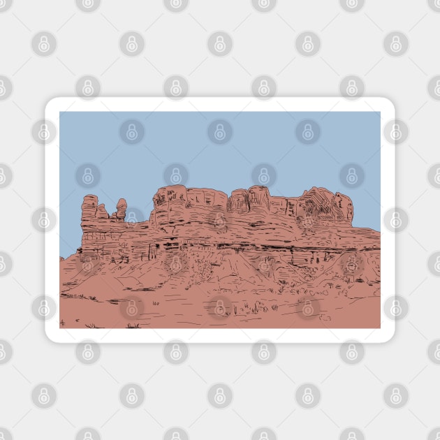 Bluff, Utah Illustration Magnet by H. R. Sinclair