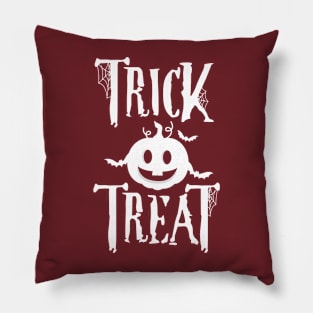 Halloween Trick or Treat - White Color font Pillow
