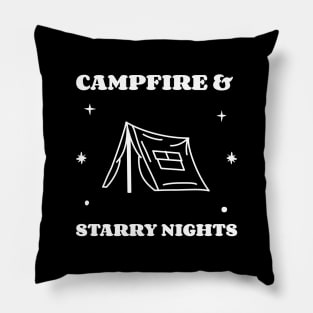 campfire and starry nights Pillow