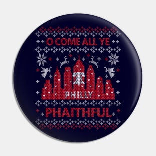 O Come All Ye Philly Phaitfhul Philadelphia Fan Ugly Christmas Pin