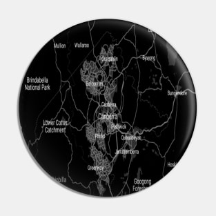 Canberra black map Pin