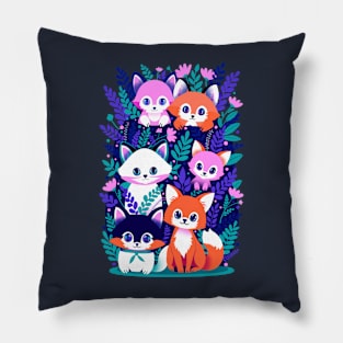 Cute Funny Foxes Pillow