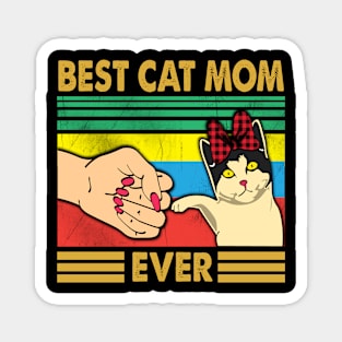 Best cat mom ever red headband Magnet