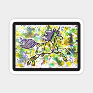 It's All About Your Sparkle. Magical Unicorn Watercolor Illustration. Magnet