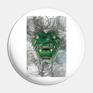 Oz the Lion - Green with Background Pin