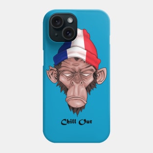 Chill Out ( Drawing For A Monkey With A French Flag ) ( Français ) Phone Case