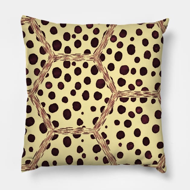 Cheetah Animal Print Yellow Pillow by Moon Art