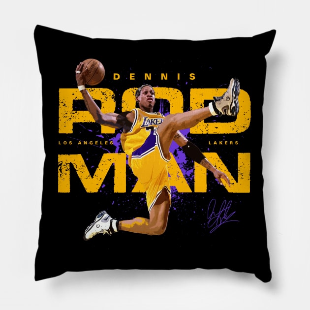 Dennis Rodman Lakers Pillow by Juantamad