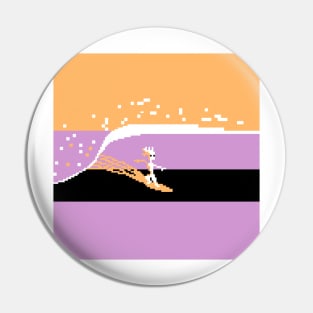 Surf's up four colour sunset version Pin