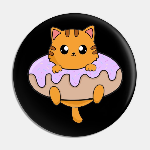 Kawaii Orange Cat inside Donut Pin by dukito