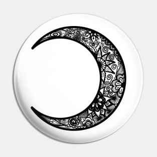 Black Henna Crescent Moon Pin